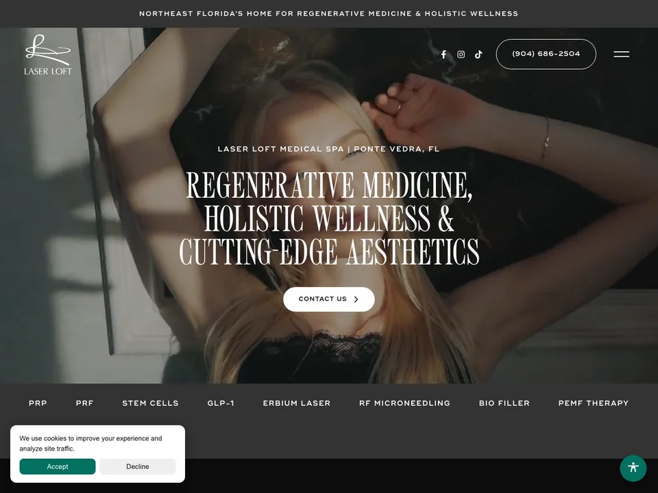 Laser Loft homepage, hosted and maintained by 904 Digital Media