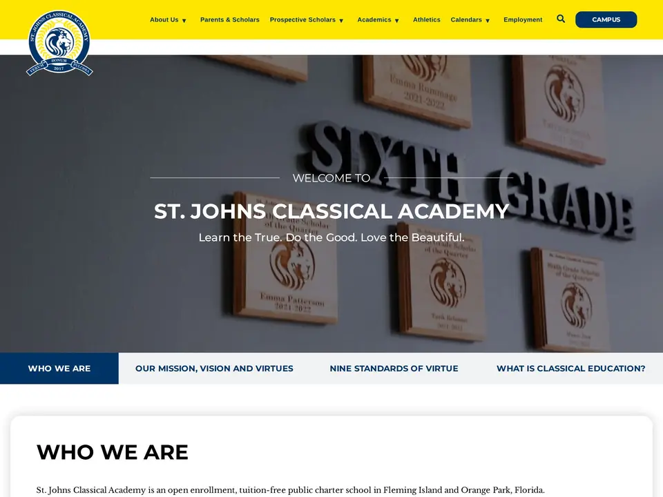 St. Johns Classical Academy &mdash; a website built by 904 Digital Media in Jacksonville, Florida