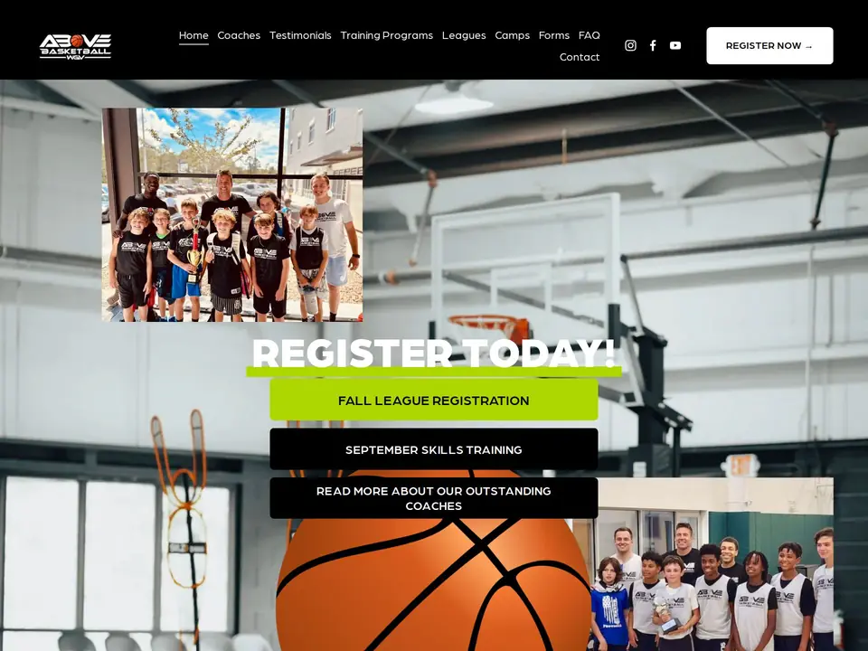 Above Basketball &mdash; a website built by 904 Digital Media in Jacksonville, Florida