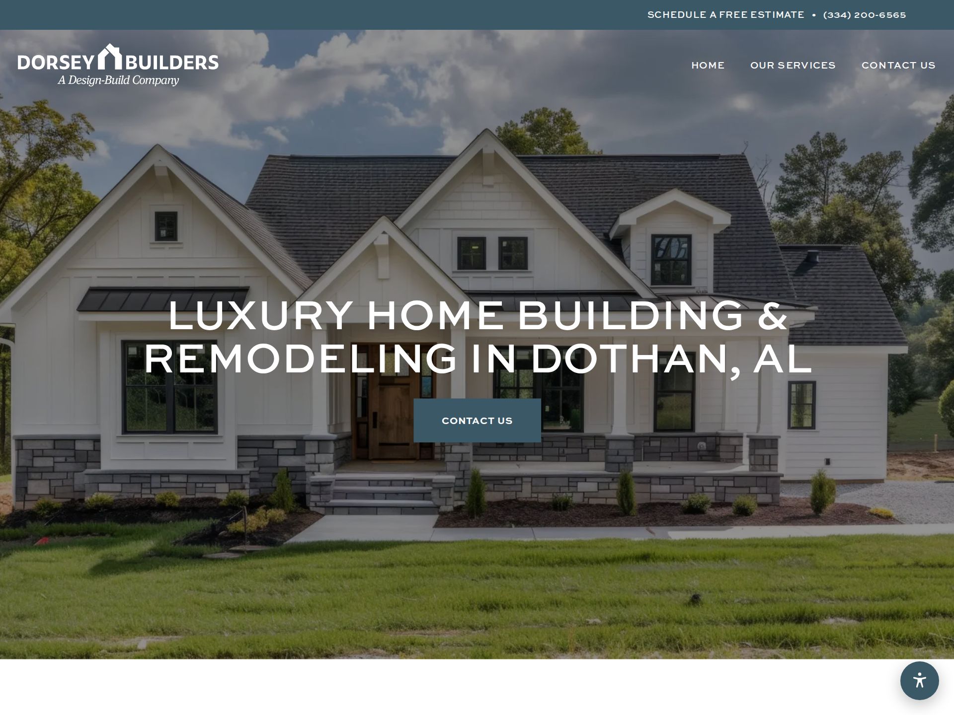 Screenshot of the live Dorsey Builders website