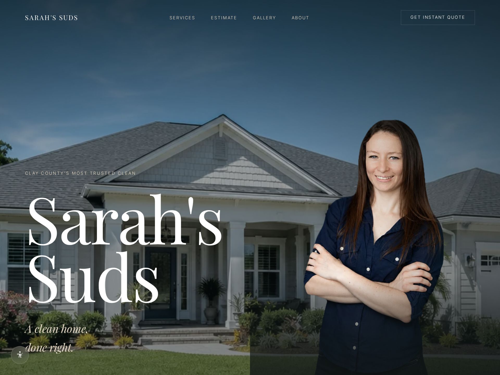 Screenshot of the live Sarah's Suds website